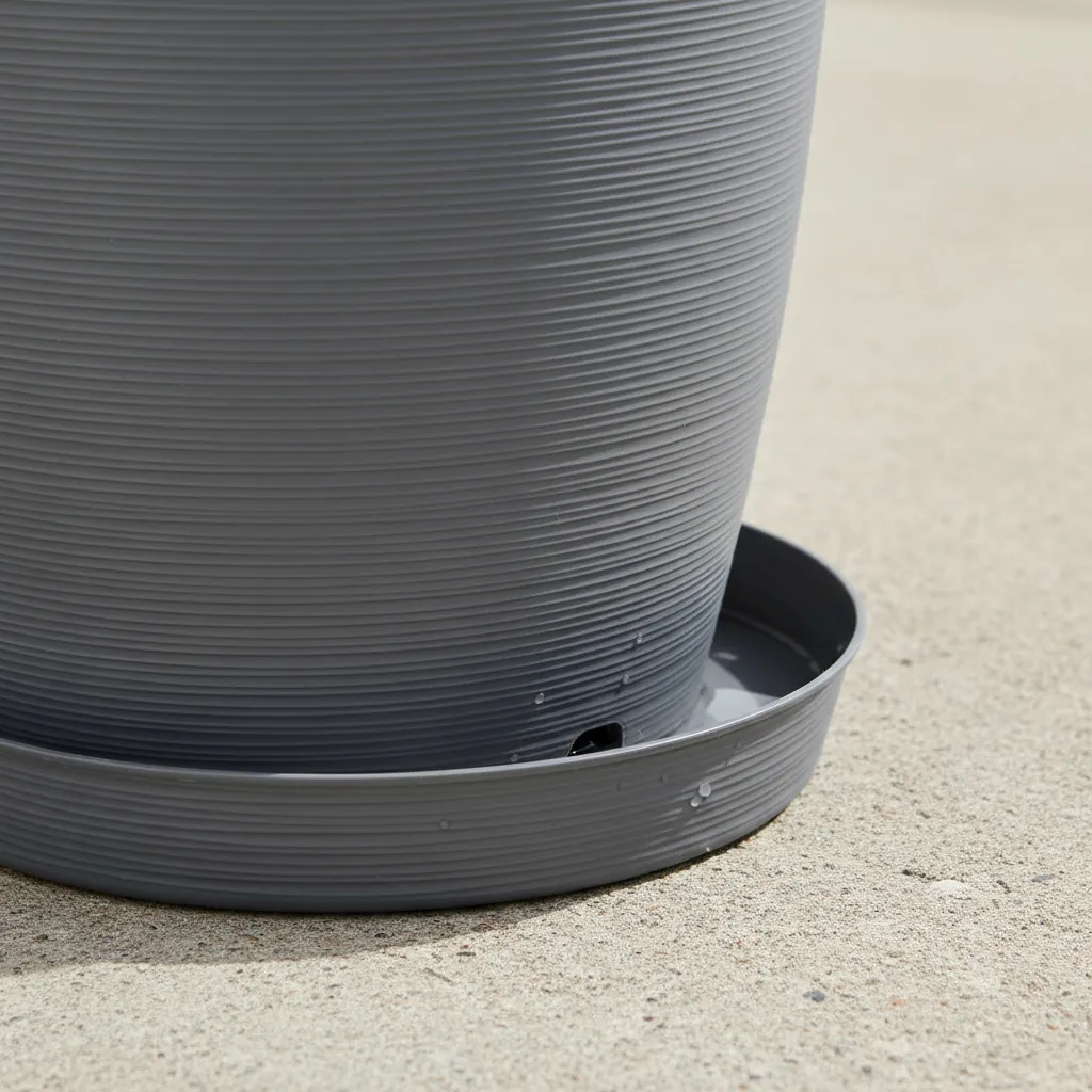 Maceta Plastica Estilo Piedra 42x40 Redonda Protección Uv