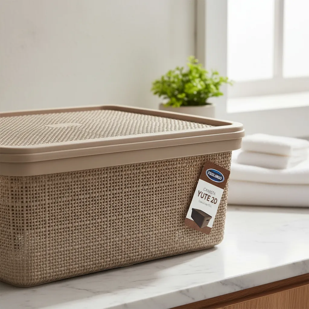 Canasto Organizador 20l Simil Yute Caja Organizadora