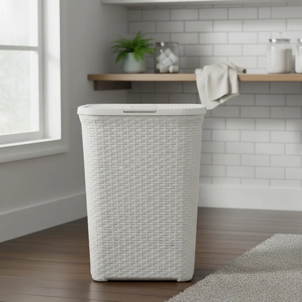 Canasto Cesto Para Ropa Sucia Baño 72l Ratan Gigante Plastic