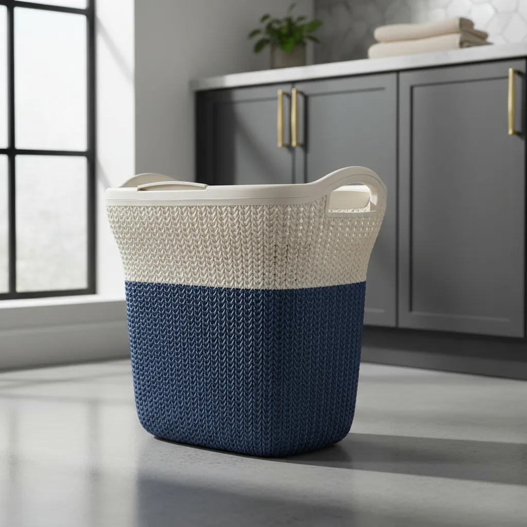 Cesto Plastico Ropa Sucia 40 Litros Tapa Y Manija Bicolor