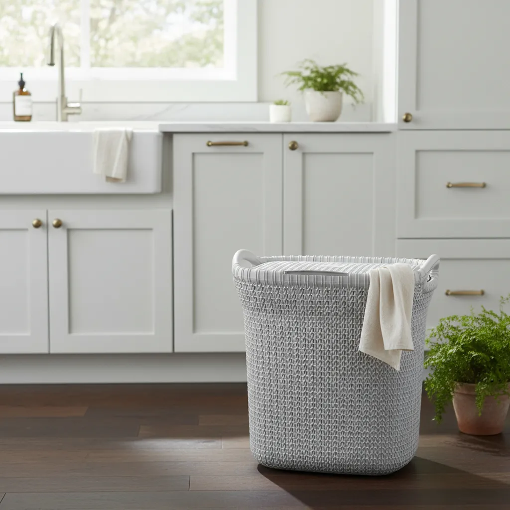 Canasto Cesto Para Ropa Plástico Premium Khipu Tapa 40 L