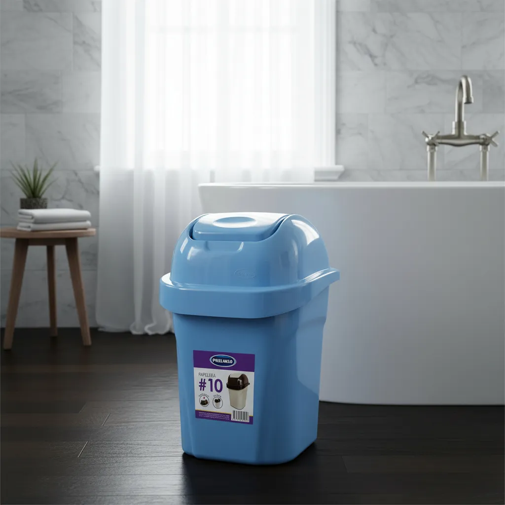 Tacho De Basura Papelera Oficina Tapa Vaivén 10l