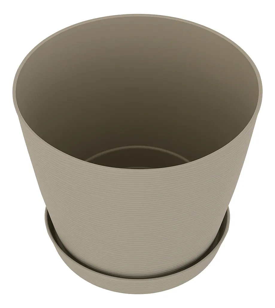 Maceta Plastica Estilo Piedra 42x40 Redonda Protección Uv