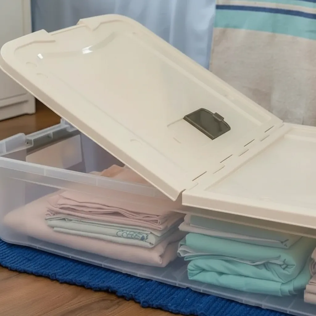 Caja Plástica Ultraforte 71l Bajo Cama Premium Baúl Ruedas Caqui