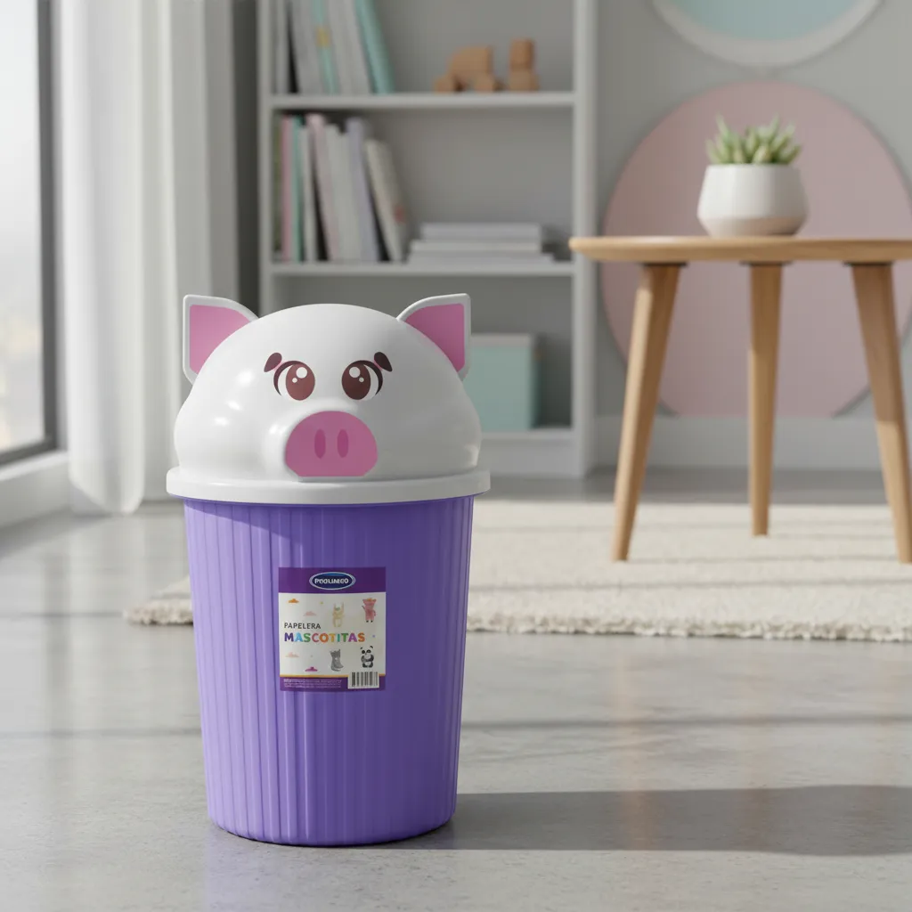 Cesto Tacho Basura Infantil 12l Animales Cerdo Panda Gato