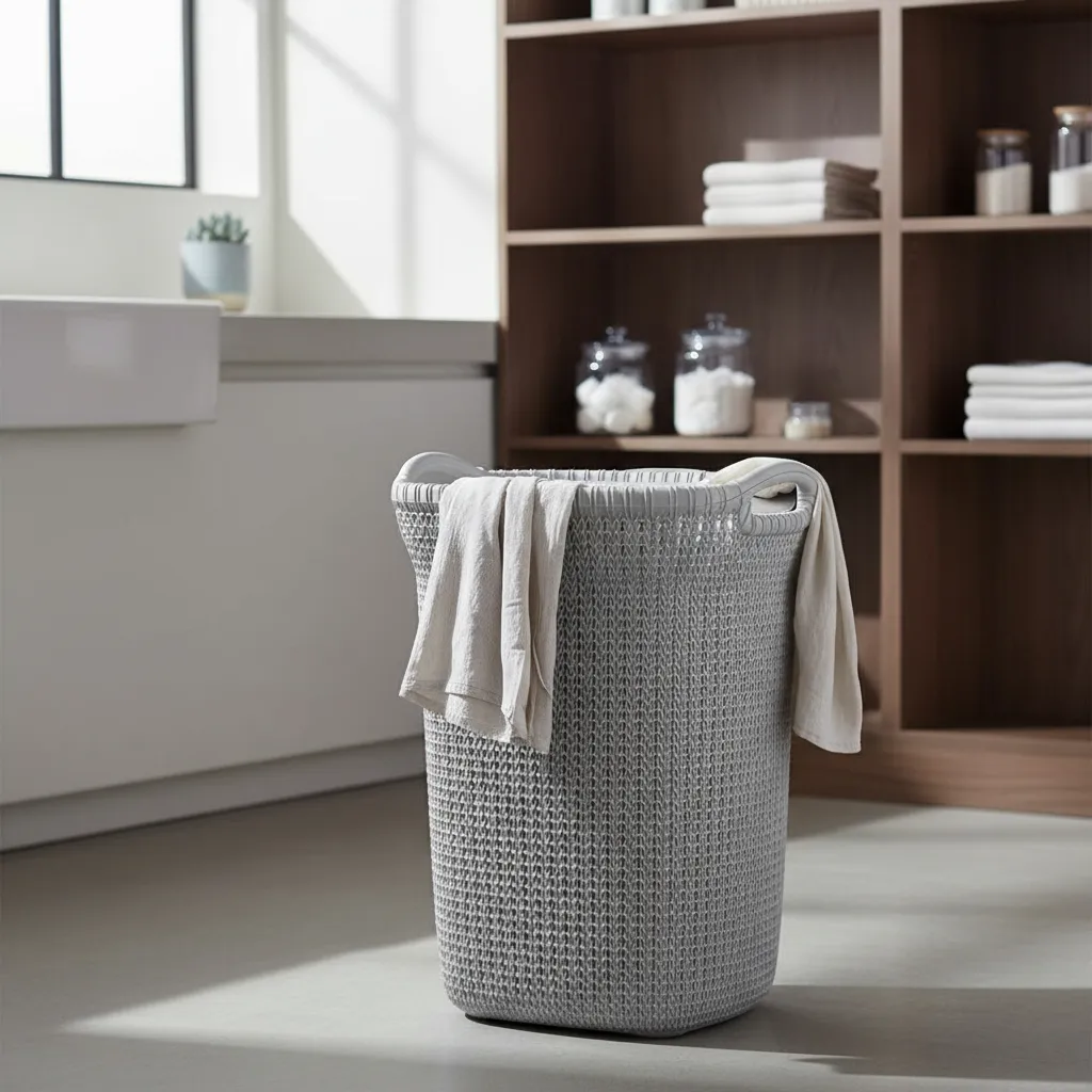 Canasto Cesto Para Ropa Plástico Premium Khipu Tapa 60 L