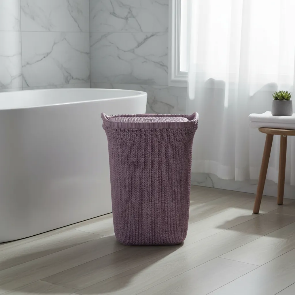 Canasto Cesto Para Ropa Plástico Premium Khipu Tapa 60 L