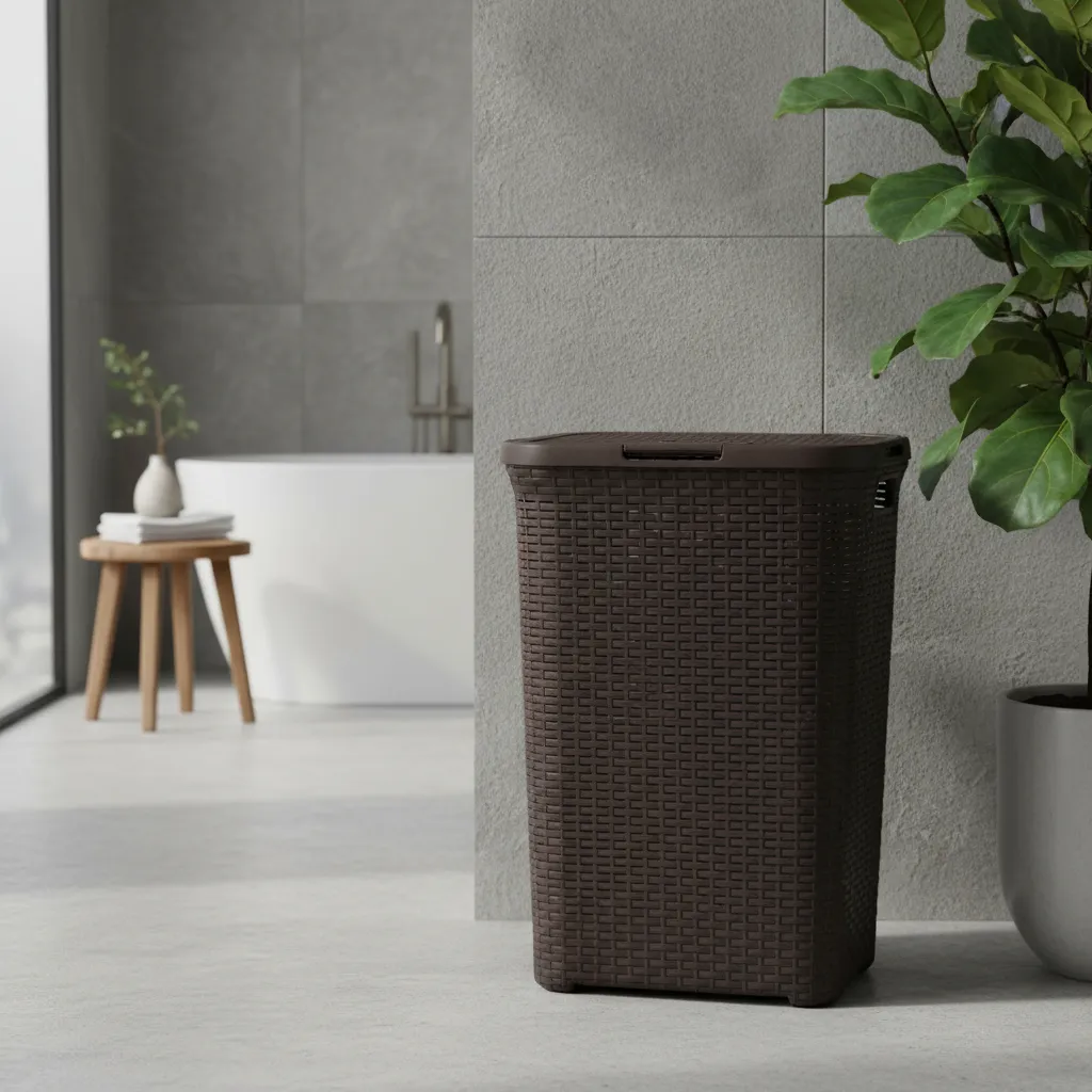 Canasto Cesto Para Ropa Sucia Baño 72l Ratan Gigante Plastic