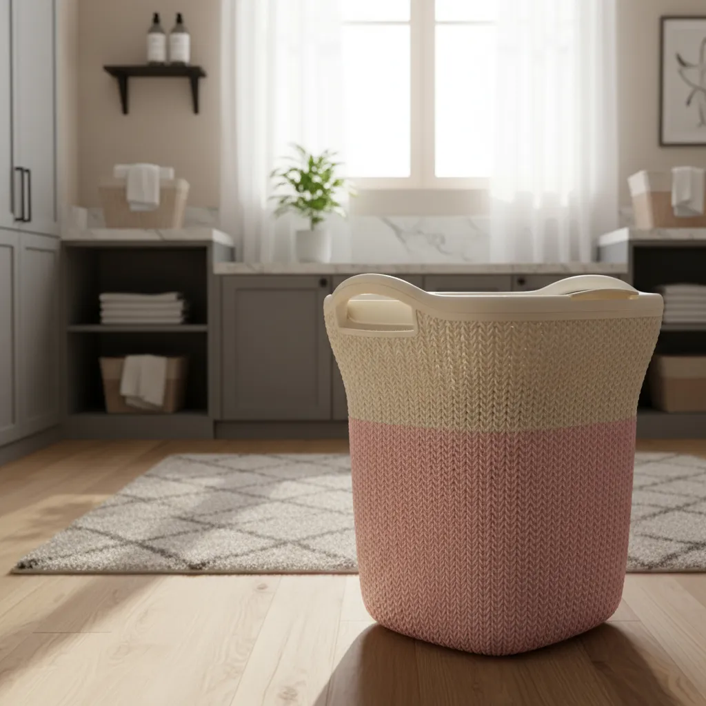 Cesto Plastico Ropa Sucia 40 Litros Tapa Y Manija Bicolor