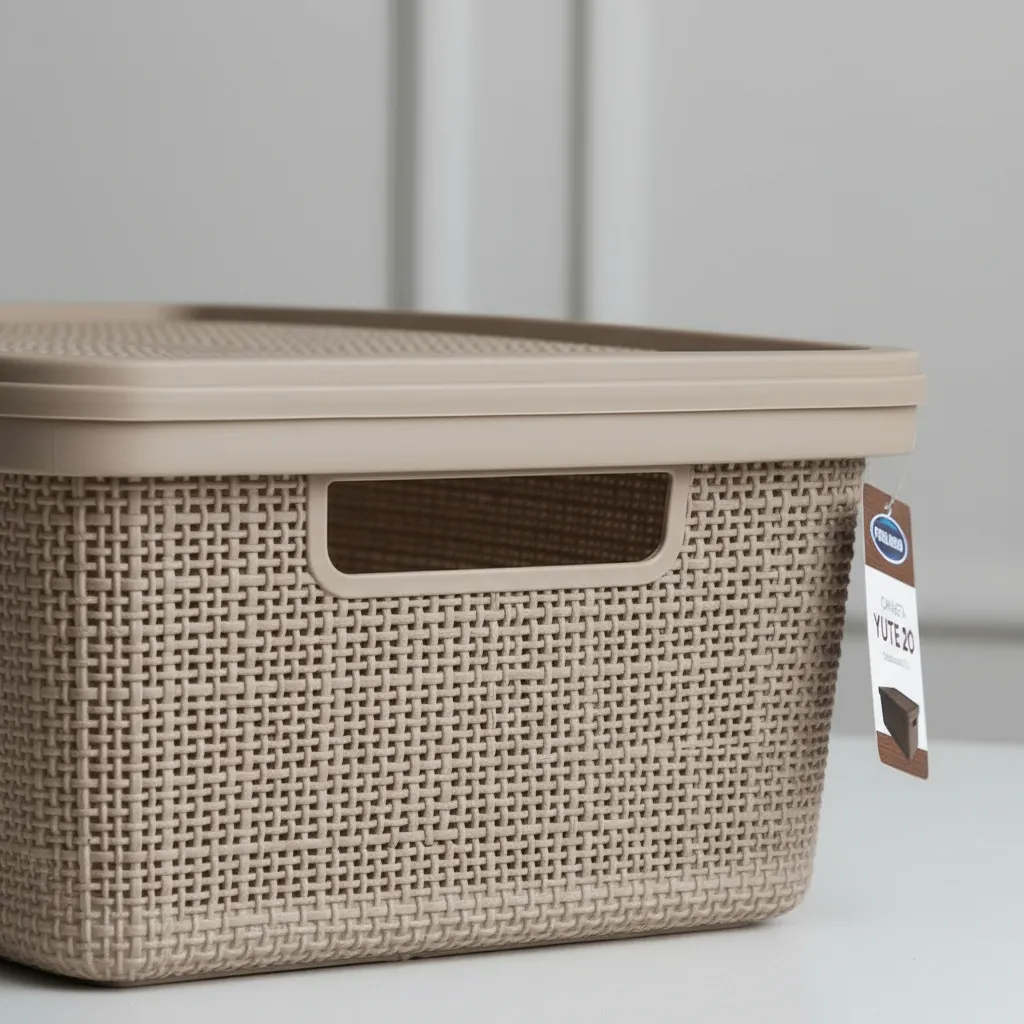 Canasto Organizador 20l Simil Yute Caja Organizadora