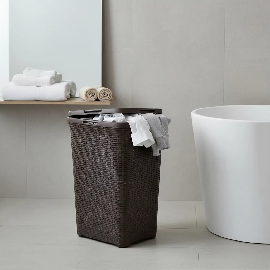 Canasto Cesto Para Ropa Sucia Baño 72l Ratan Gigante Plastic