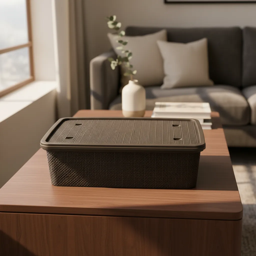 Canasto Organizador 20l Simil Yute Caja Organizadora