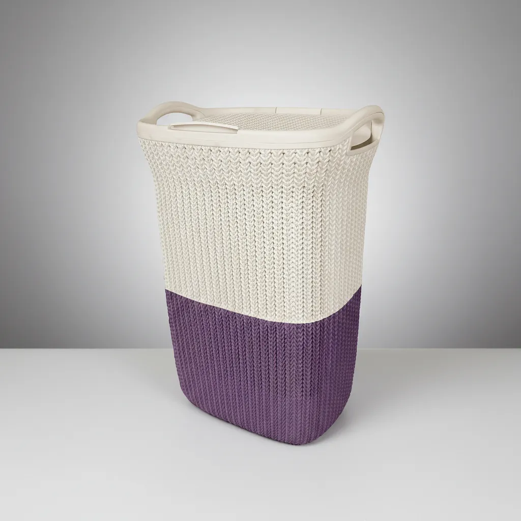 Cesto De Ropa De Plastico 60 Litros Con Tapa Y Manija