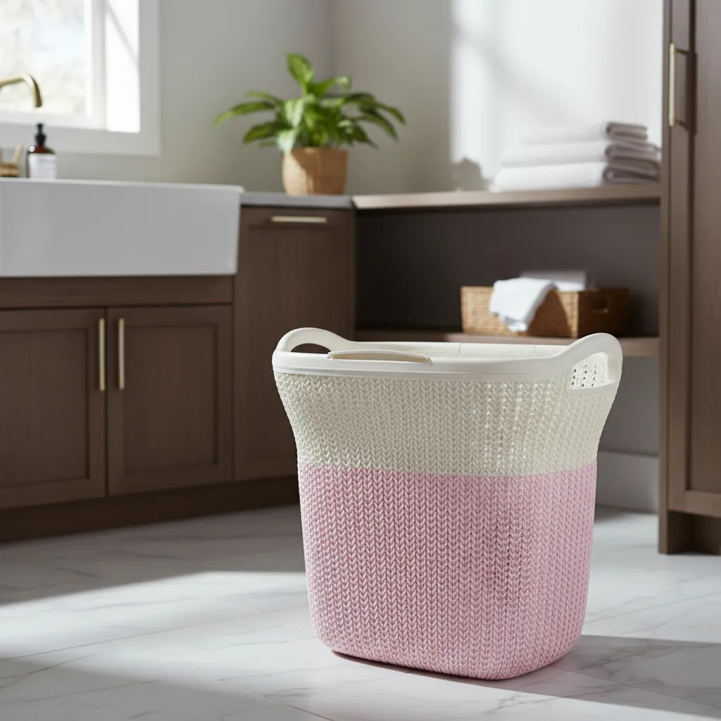 Cesto Plastico Ropa Sucia 40 Litros Tapa Y Manija Bicolor