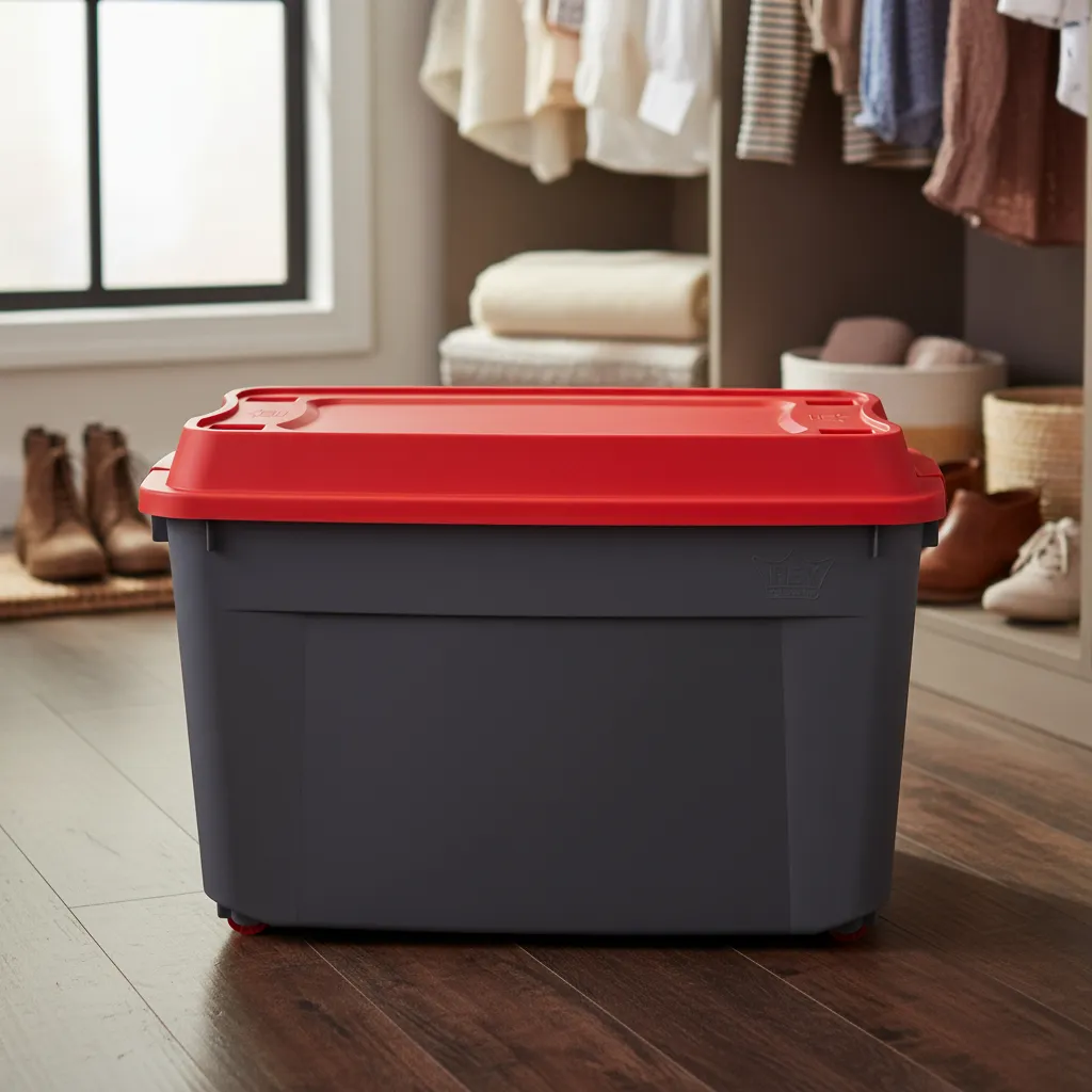 Caja Contenedor 210l Con Ruedas Baúl Grande De Almacenamient