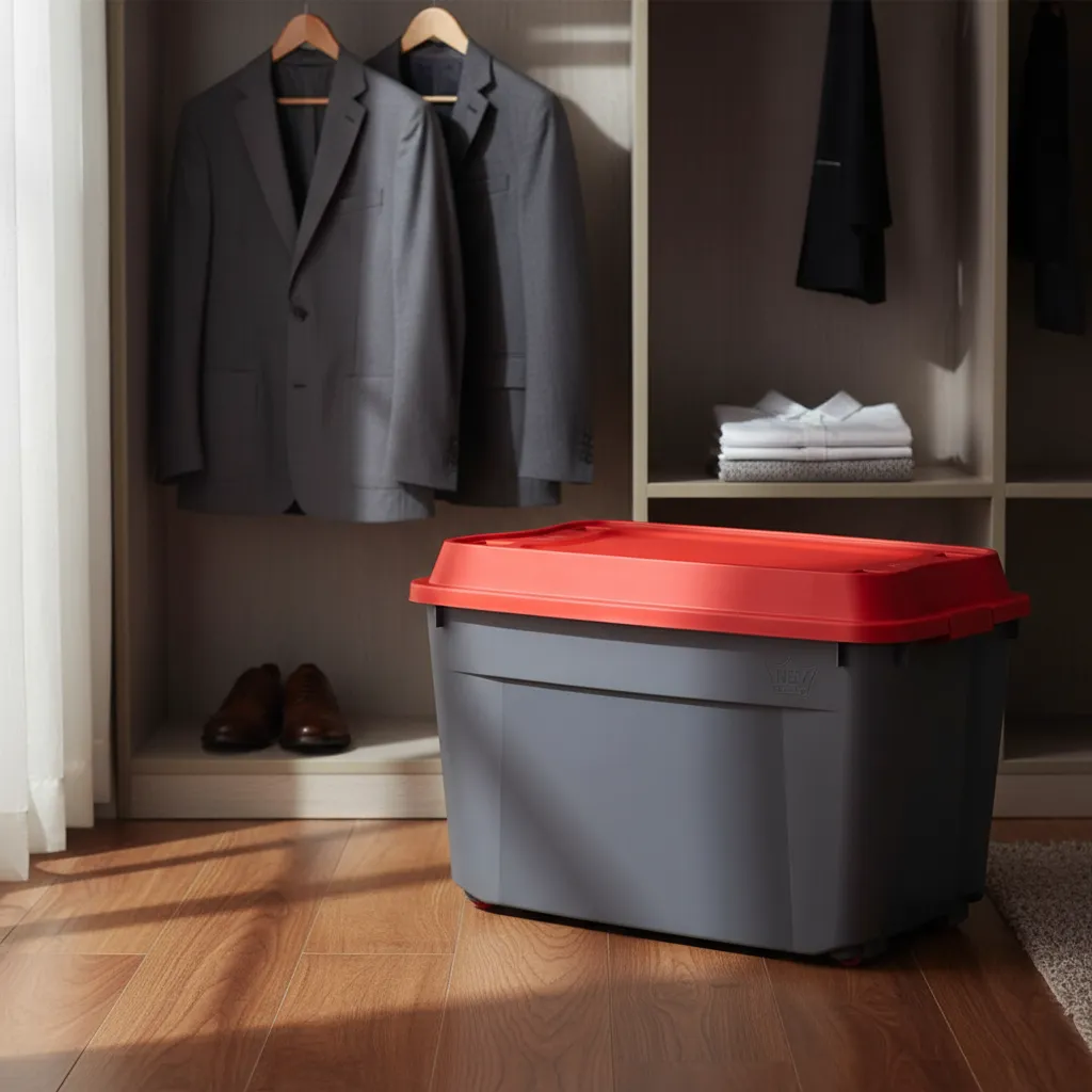 Caja Contenedor 210l Con Ruedas Baúl Grande De Almacenamient