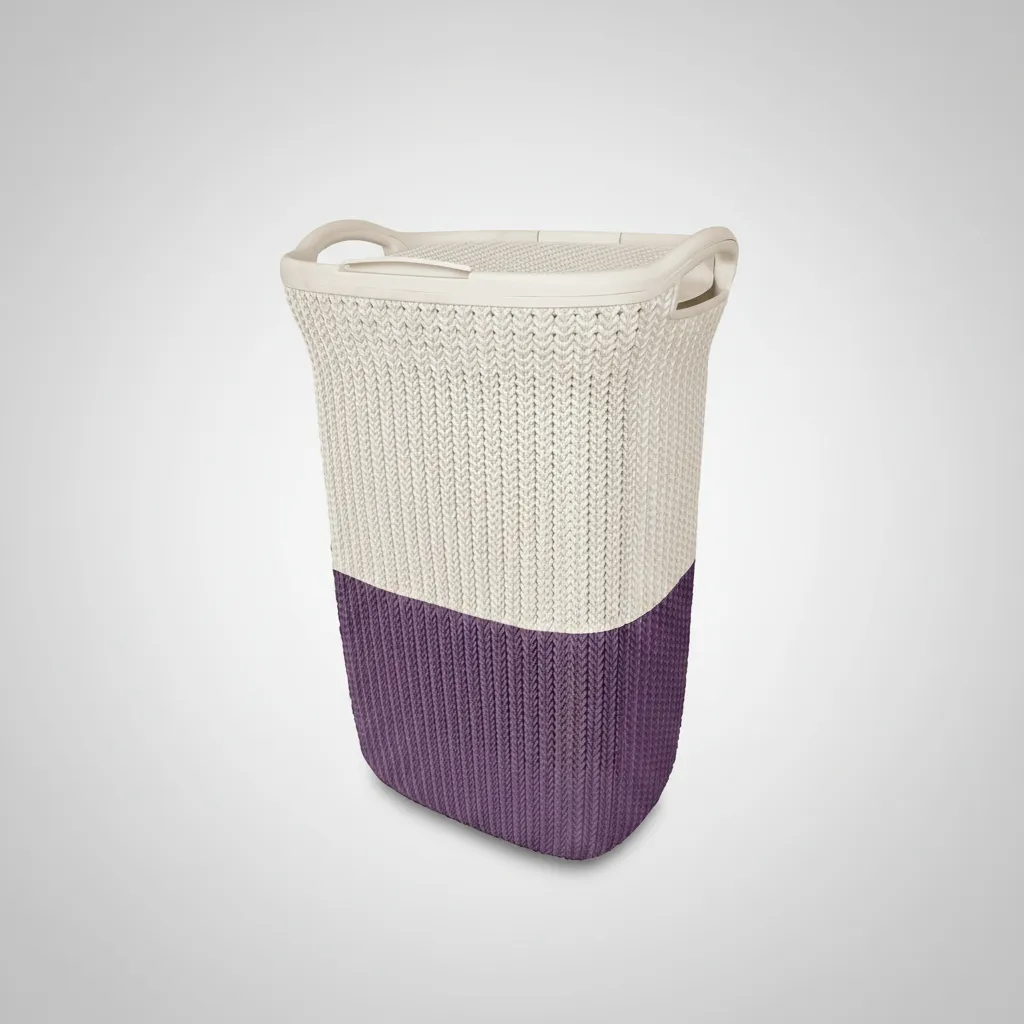 Cesto De Ropa De Plastico 60 Litros Con Tapa Y Manija