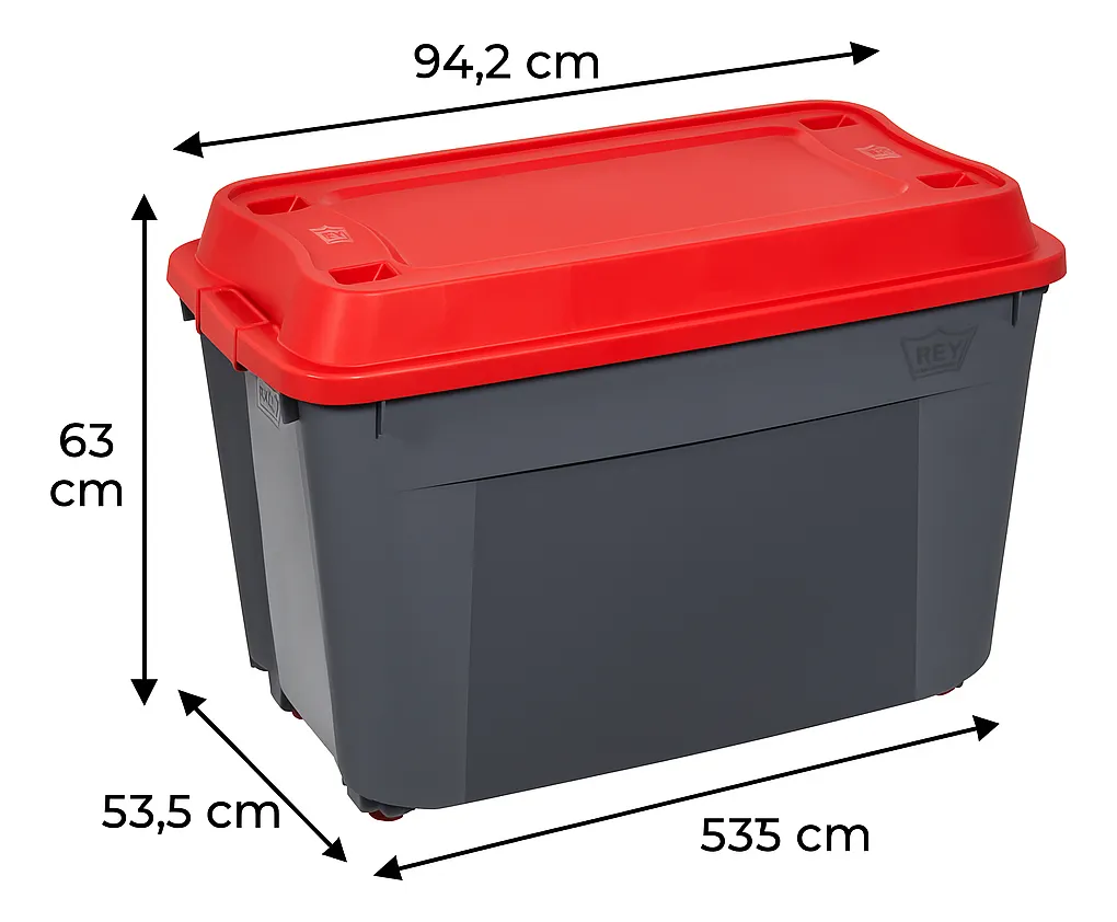 Caja Contenedor 210l Con Ruedas Baúl Grande De Almacenamient
