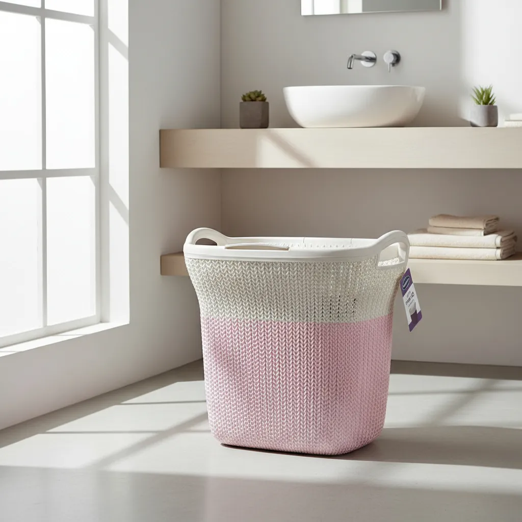 Cesto Plastico Ropa Sucia 40 Litros Tapa Y Manija Bicolor