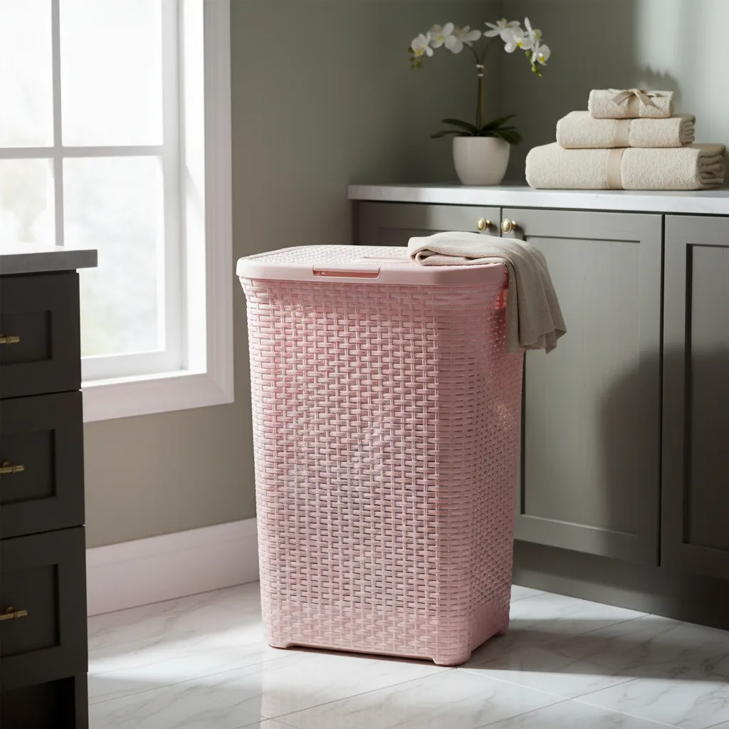 Canasto Cesto Para Ropa Sucia Baño 72l Ratan Gigante Plastic