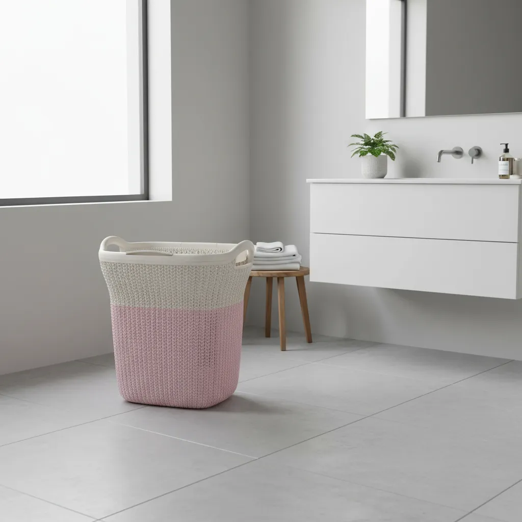 Cesto Plastico Ropa Sucia 40 Litros Tapa Y Manija Bicolor