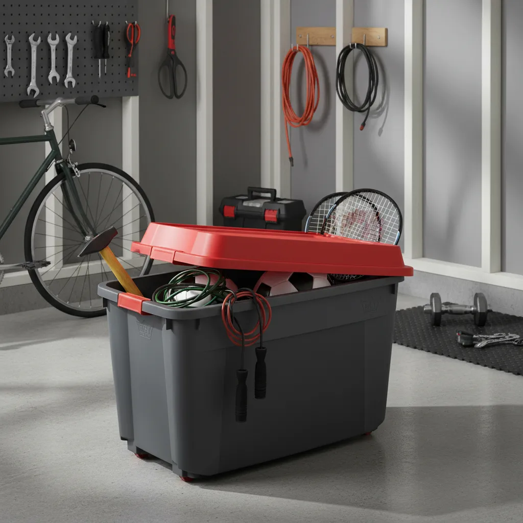 Caja Contenedor 210l Con Ruedas Baúl Grande De Almacenamient