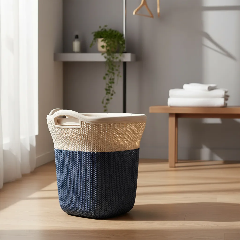 Cesto Plastico Ropa Sucia 40 Litros Tapa Y Manija Bicolor