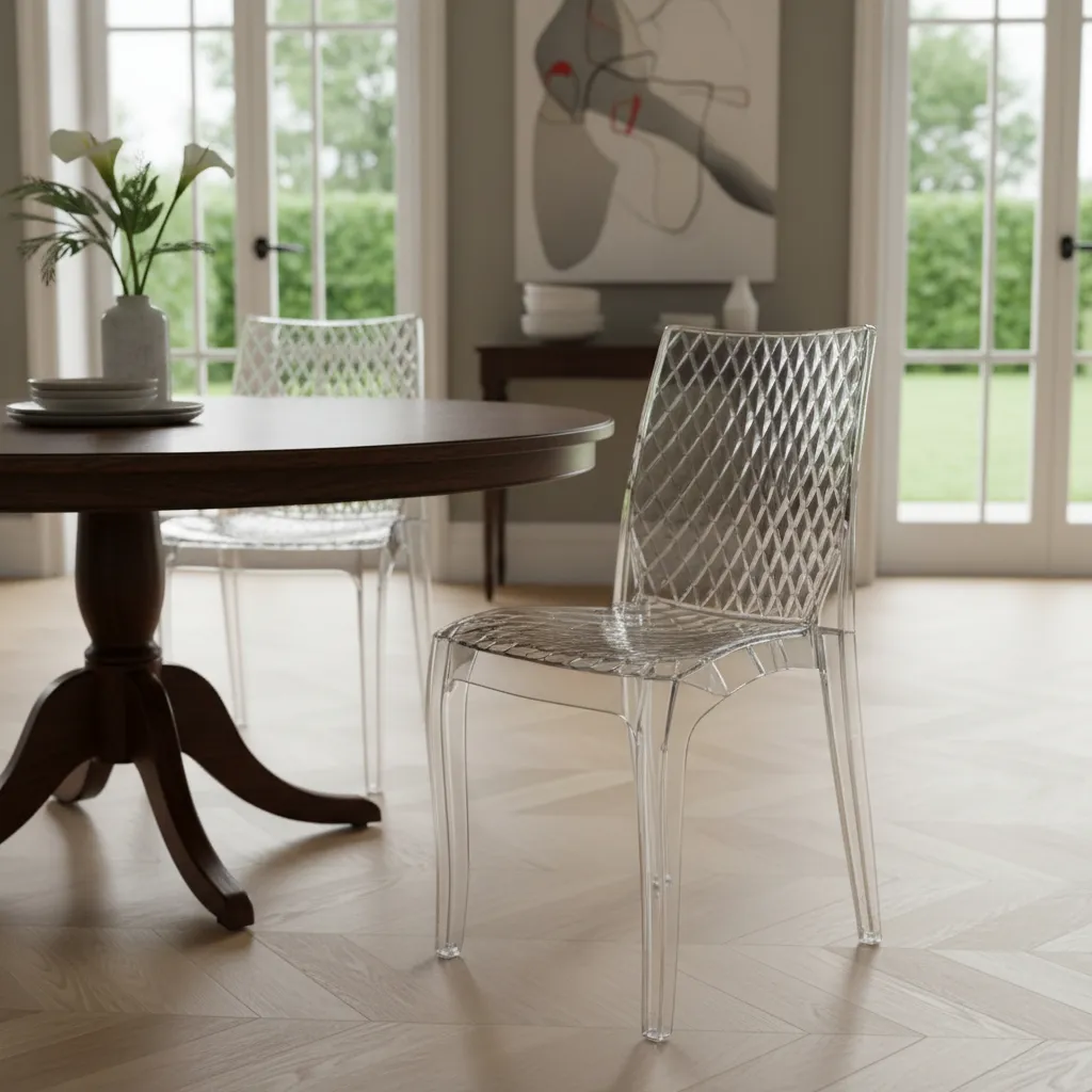 3 Pack X6 Silla Transparente Diamante Policarbonato Irrompible Diamante Transparente