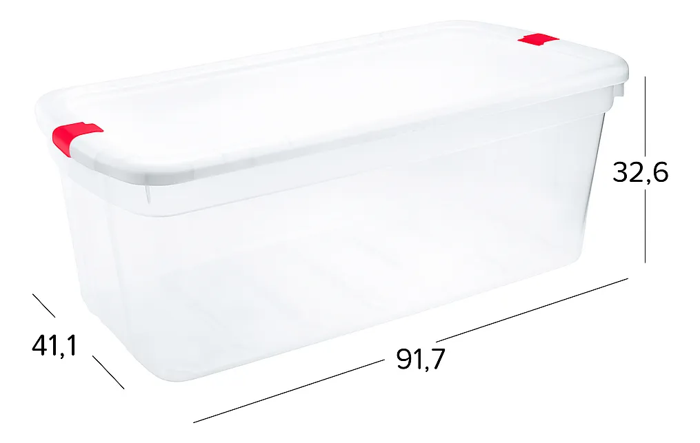 Caja Organizadora Tapa Con Trabas Premium 93l Baul Megaforte