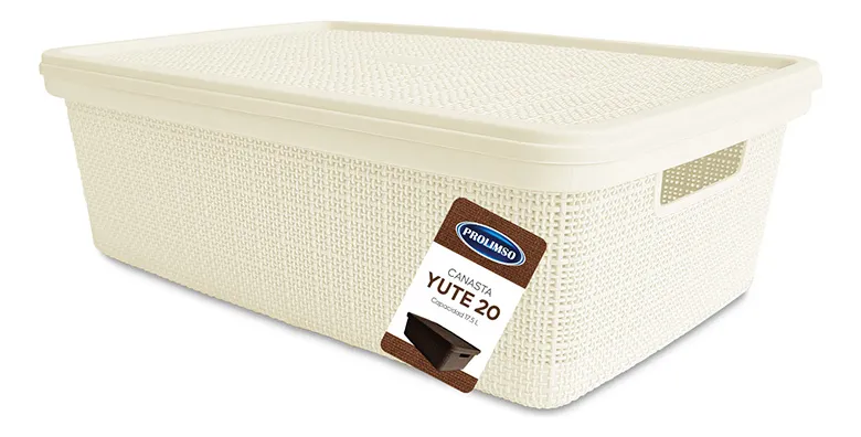 Canasto Organizador 20l Simil Yute Caja Organizadora