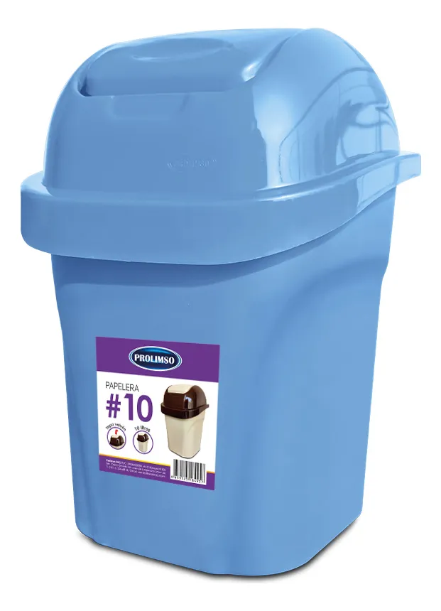 Tacho De Basura Papelera Oficina Tapa Vaivén 10l