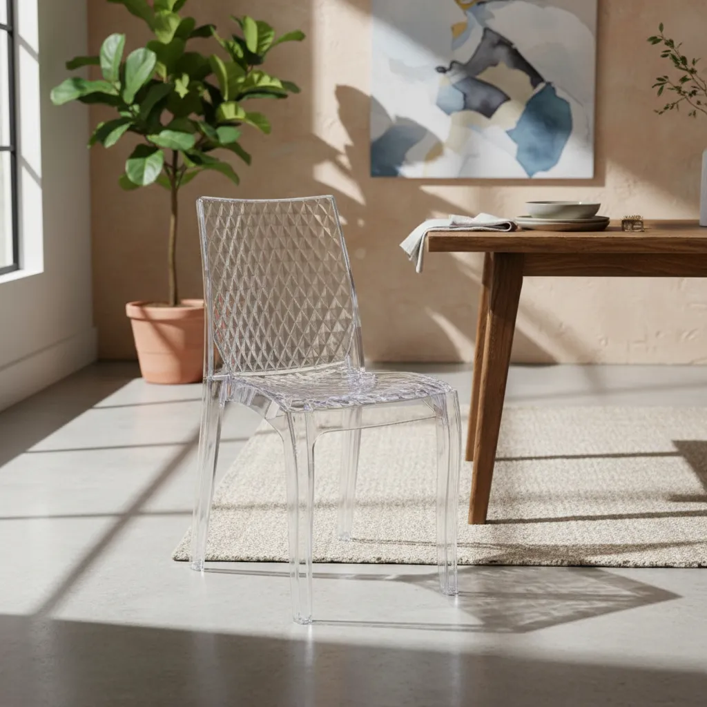 3 Pack X4 Silla Transparente Diamante Policarbonato Irrompible Diamante Transparente