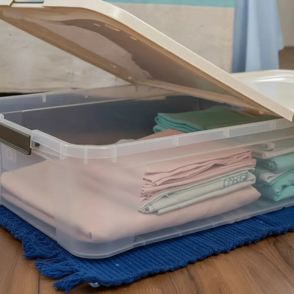 Caja Plástica Ultraforte 71l Bajo Cama Premium Baúl Ruedas Caqui