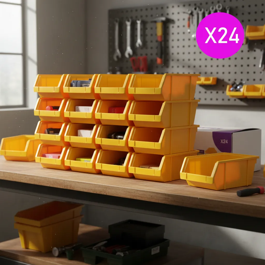 Pack Gaveta Apilable X24 Plástico Premium 19x12x10 #15