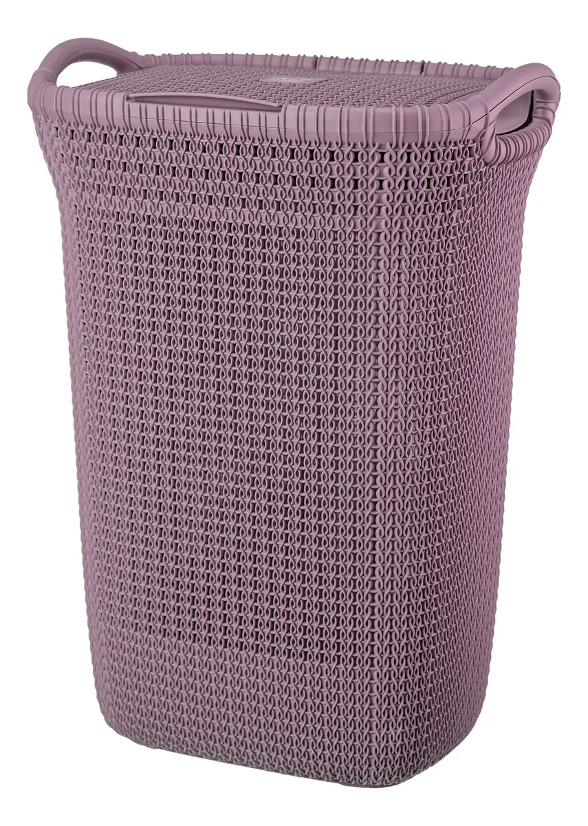 Canasto Cesto Para Ropa Plástico Premium Khipu Tapa 60 L