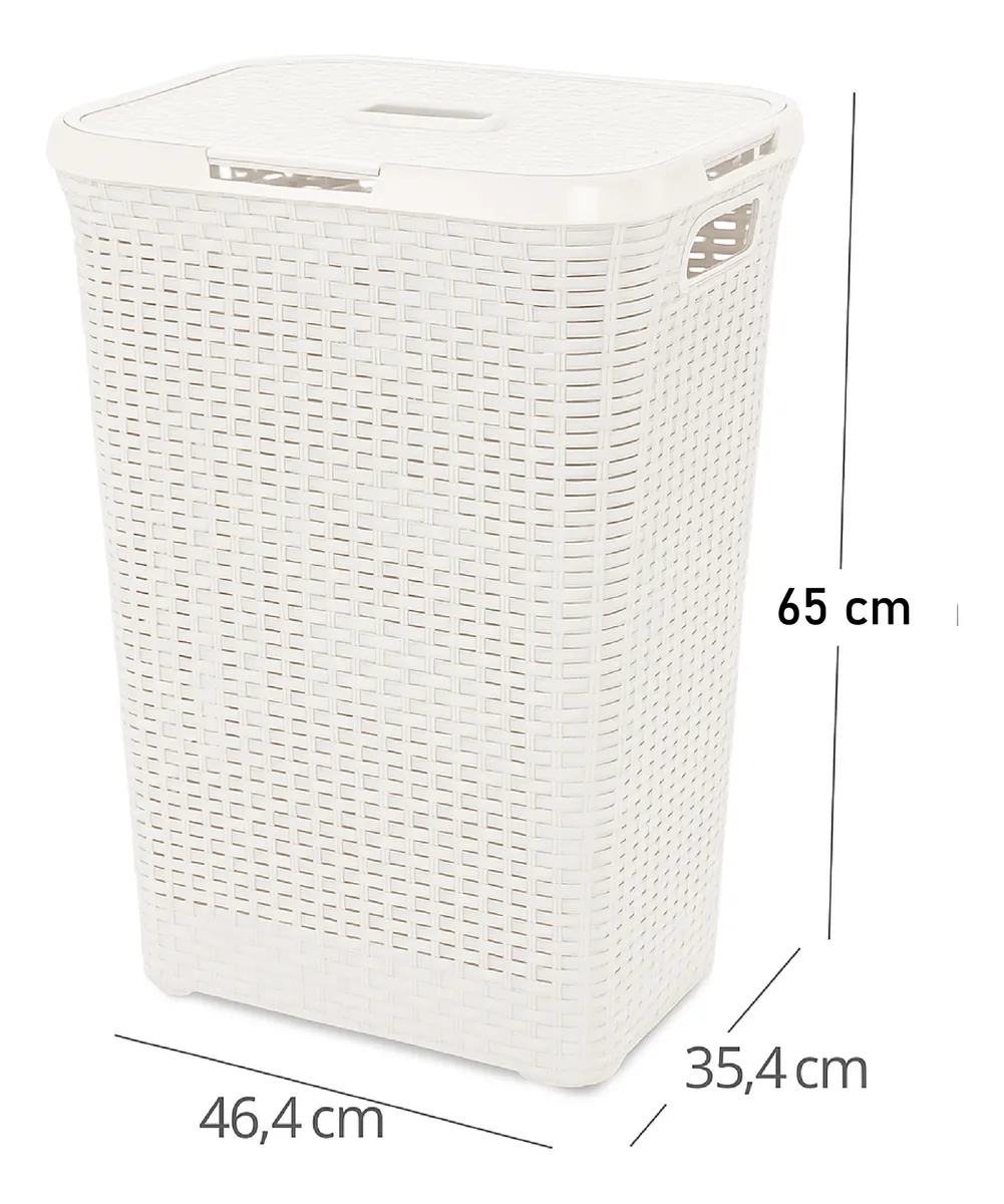 Canasto Cesto Para Ropa Sucia Baño 72l Ratan Gigante Plastic