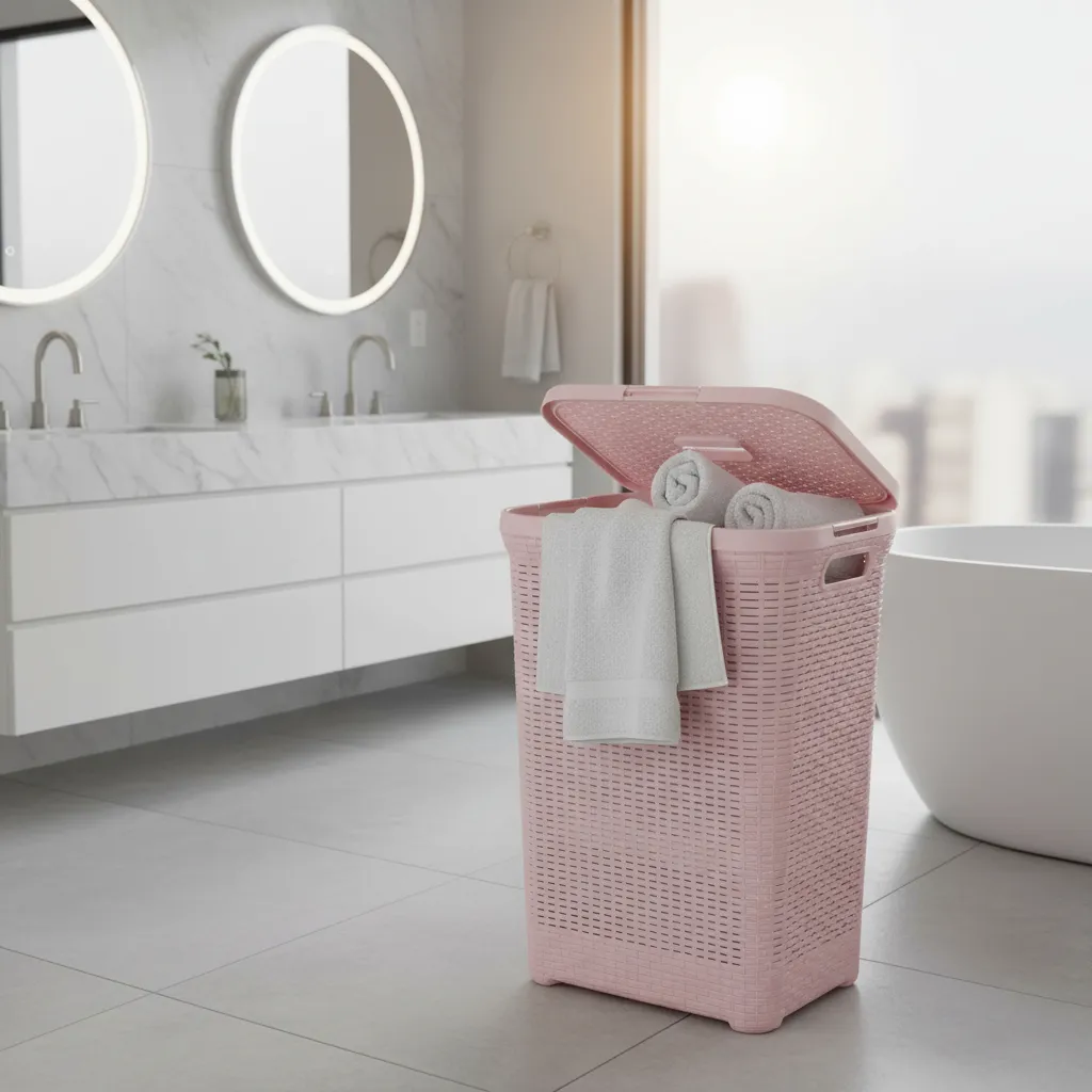 Canasto Cesto Para Ropa Sucia Baño 72l Ratan Gigante Plastic