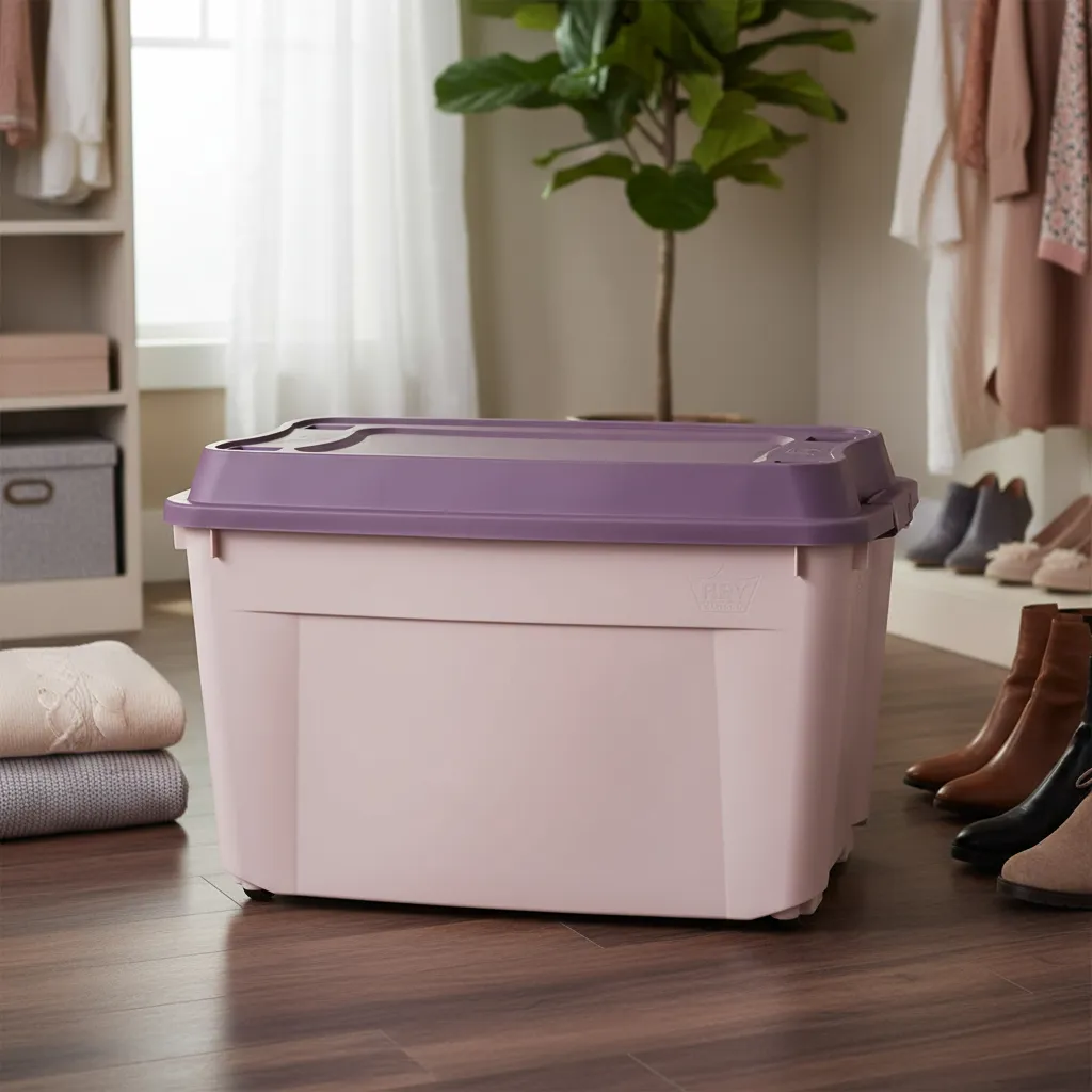 Caja Contenedor 210l Con Ruedas Baúl Grande De Almacenamient