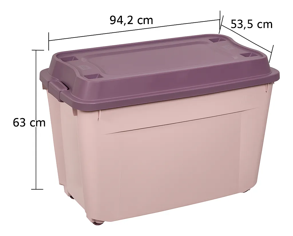 Caja Contenedor 210l Con Ruedas Baúl Grande De Almacenamient