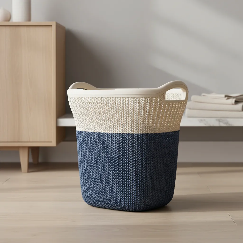 Cesto Plastico Ropa Sucia 40 Litros Tapa Y Manija Bicolor