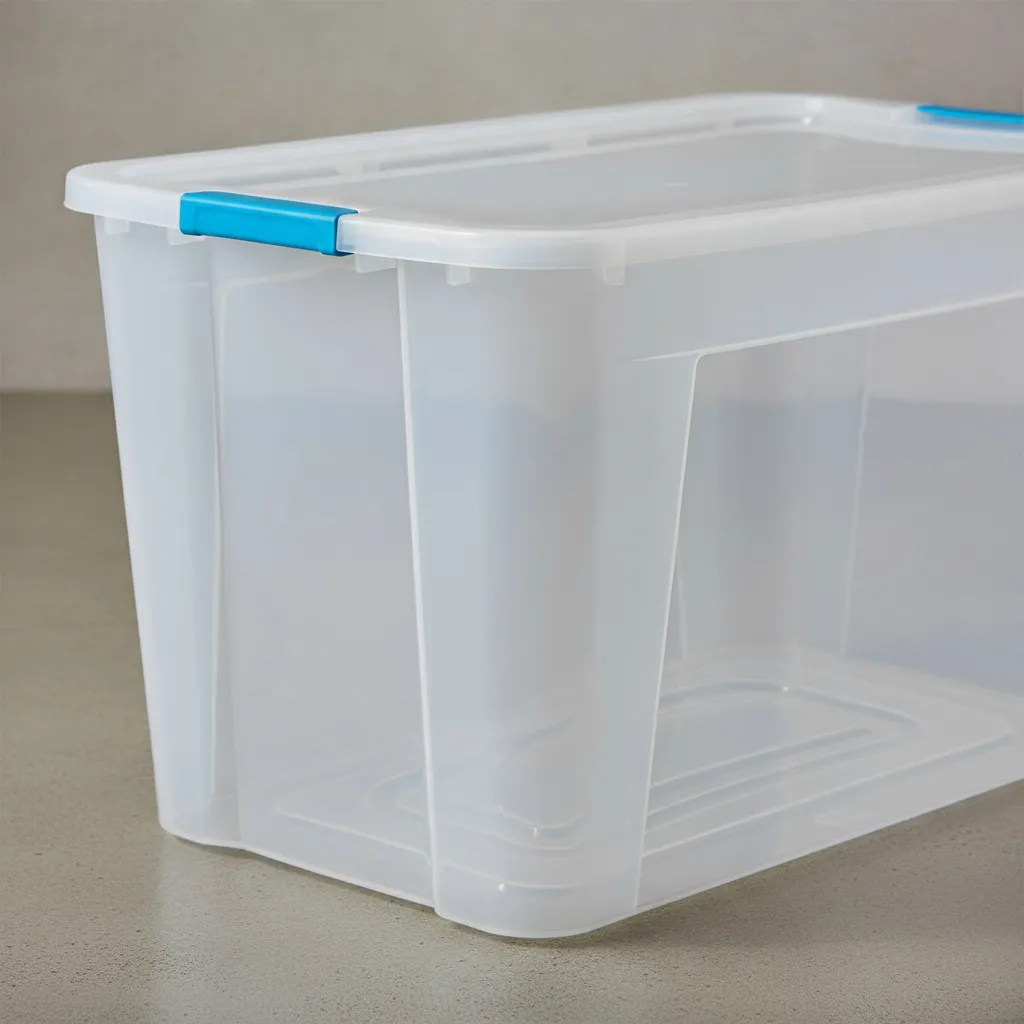 Caja Organizadora 120 L Plástico Premium Baúl Apilable  Ropa Celeste Ultraforte