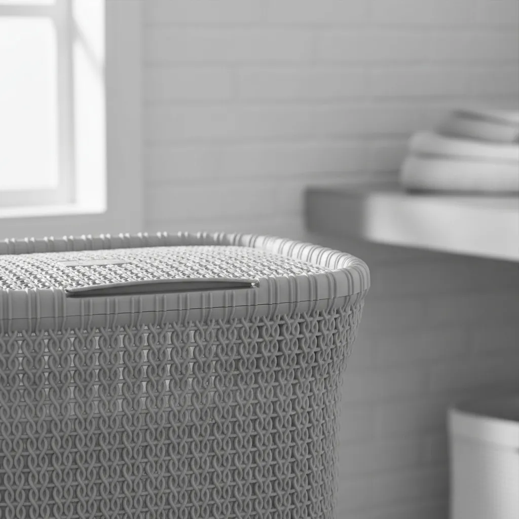 Canasto Cesto Para Ropa Plástico Premium Khipu Tapa 40 L