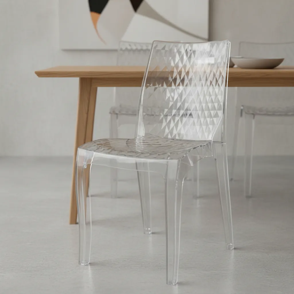 4 Pack X6 Silla Transparente Diamante Policarbonato Irrompible Diamante Transparente