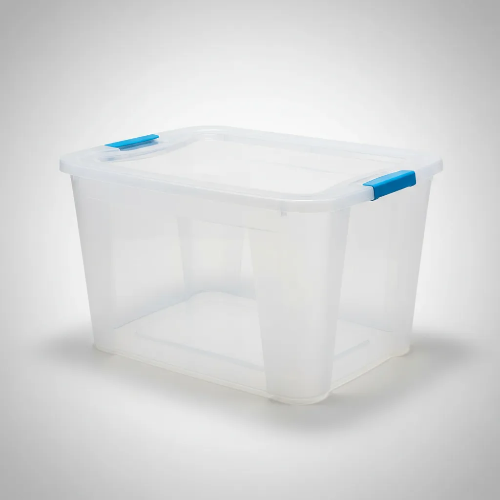 Caja Organizadora 68l C/ Tapa Broche Apilable Premium Baúl Transparente Ultraforte