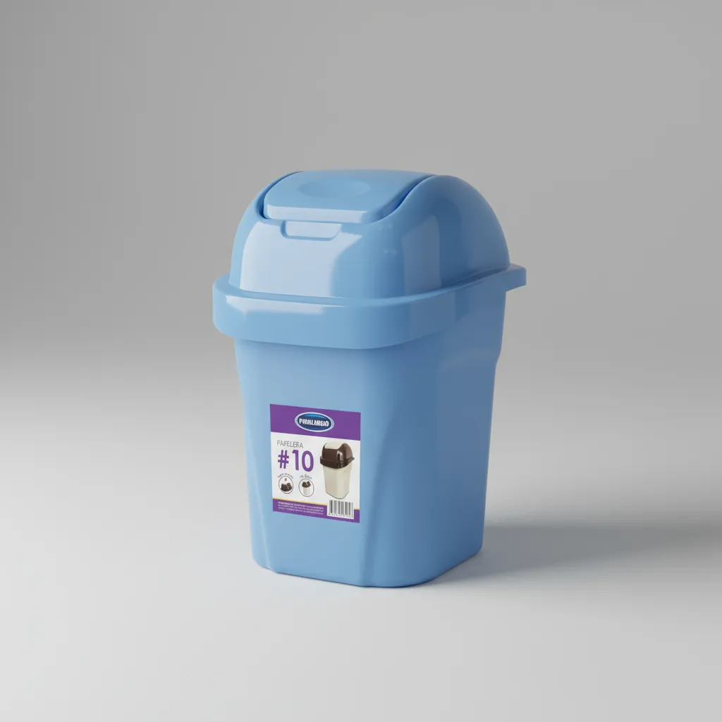 Tacho De Basura Papelera Oficina Tapa Vaivén 10l