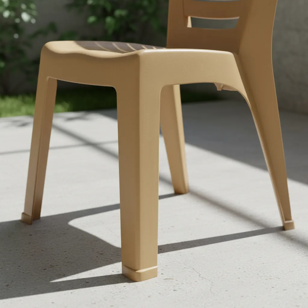 Silla De Plástico Premium Jardín Apilable Exterior Reforzada Dorado Oscuro Silla Zen Modelo Noa