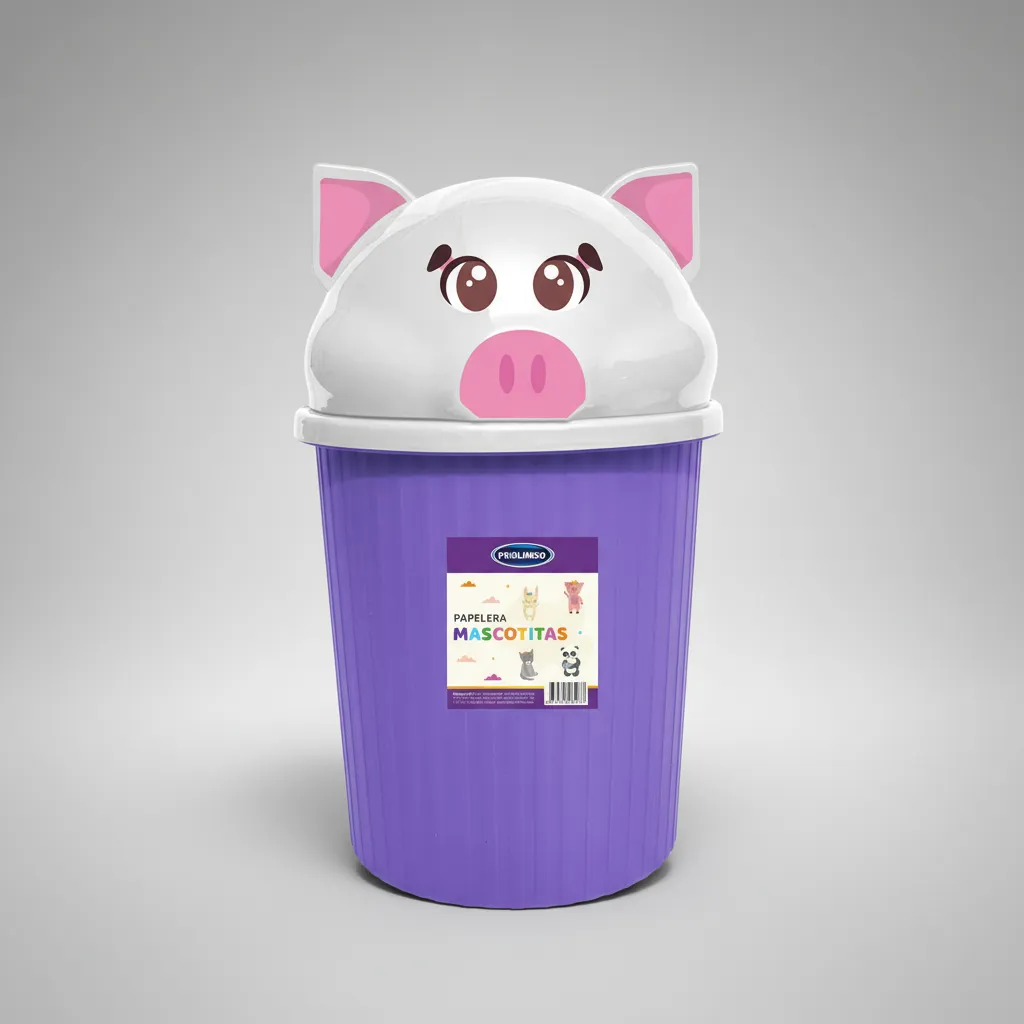 Cesto Tacho Basura Infantil 12l Animales Cerdo Panda Gato