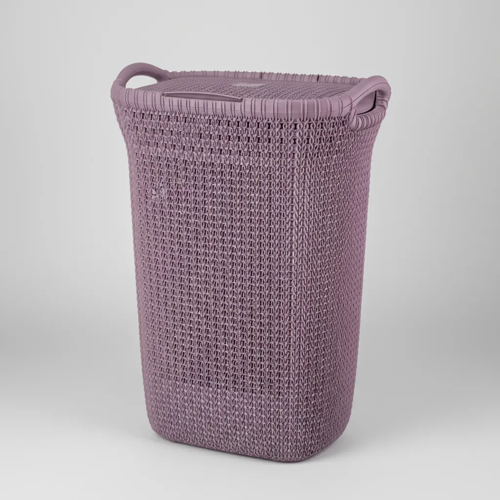 Canasto Cesto Para Ropa Plástico Premium Khipu Tapa 60 L