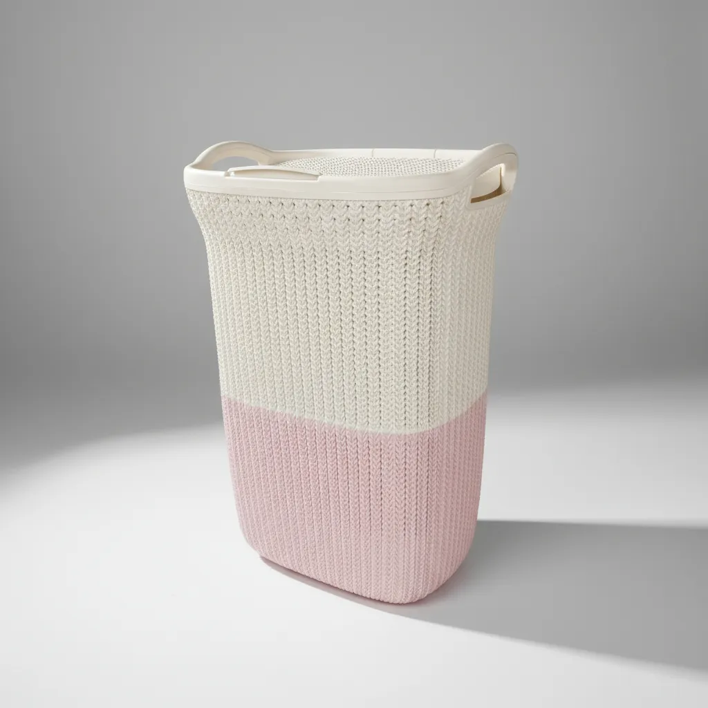 Cesto De Ropa De Plastico 60 Litros Con Tapa Y Manija