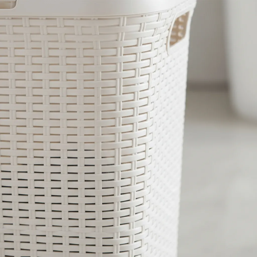 Canasto Cesto Para Ropa Sucia Baño 72l Ratan Gigante Plastic